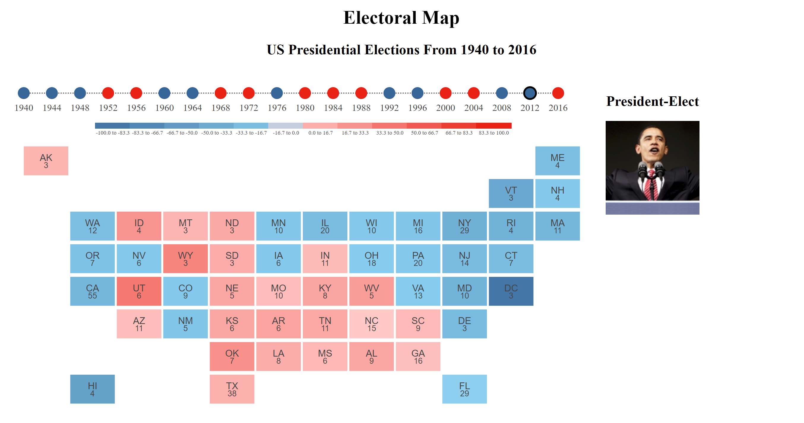 Electoral map cartogram